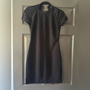 Zara Black Mini Dress with Lace Back ans Sleeves